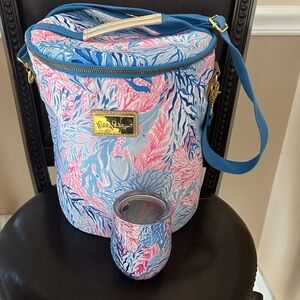 Lilly Pulitzer cooler and matching tumbler with lid